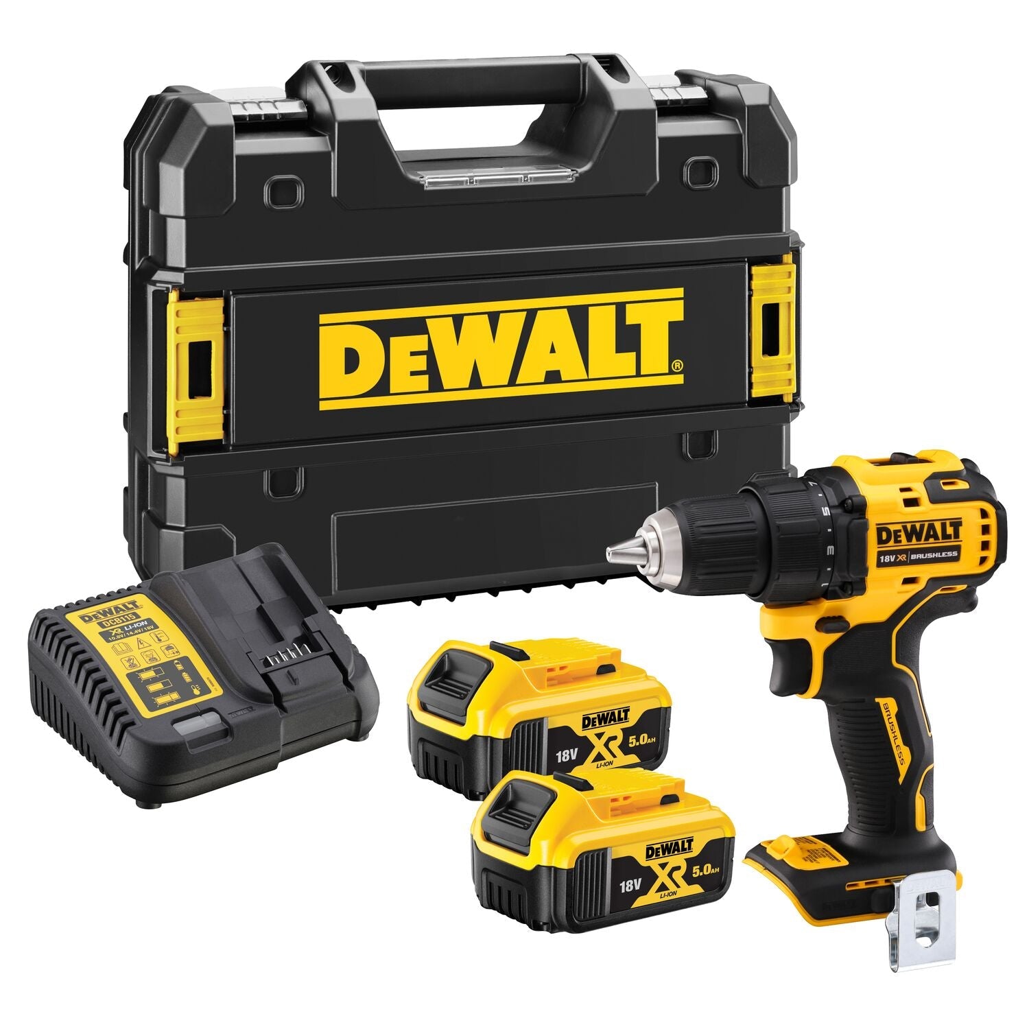 DeWALT DCD708P2T Compacte accu schroefboormachine 18V XR 5.0Ah in TSTAK
