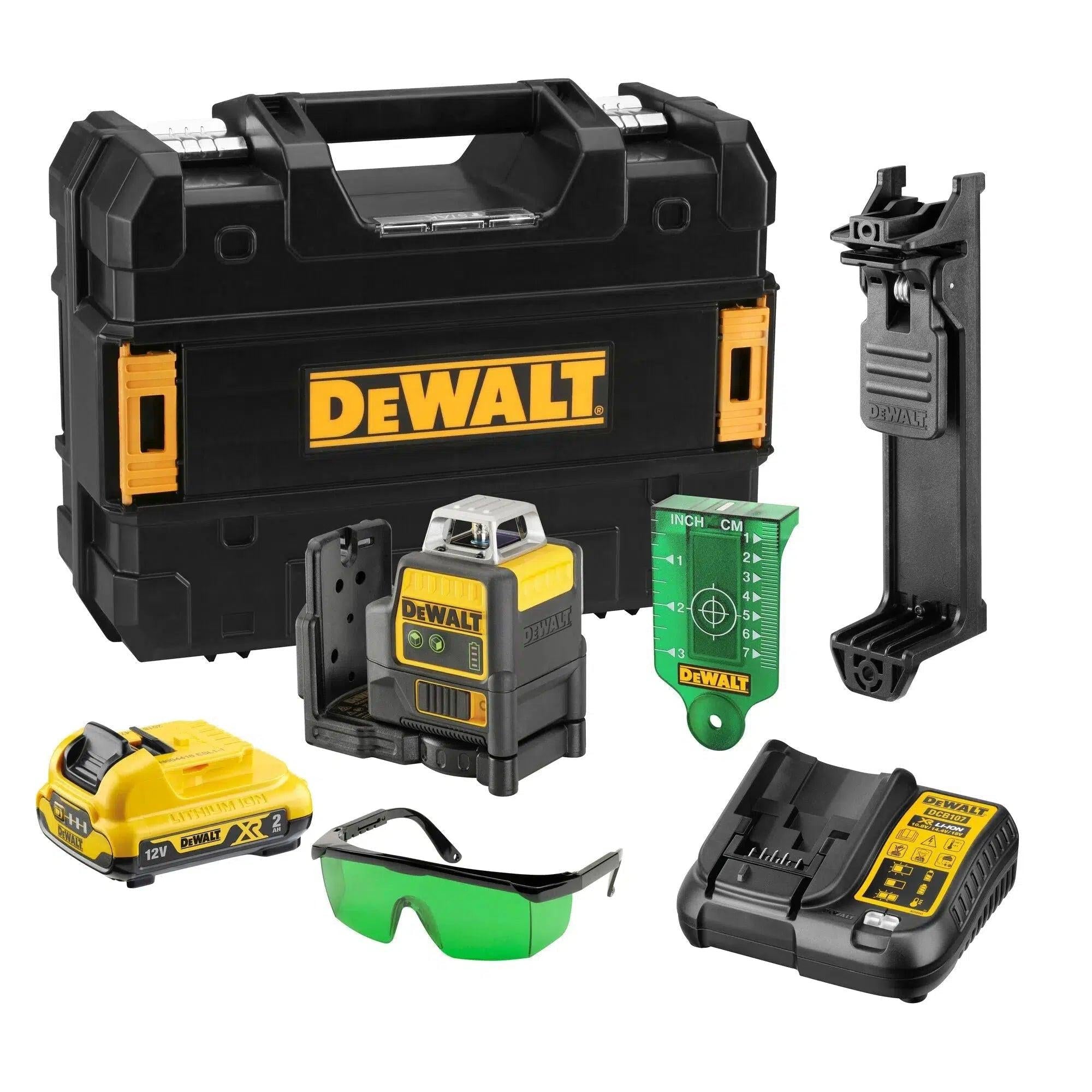DeWALT DCE0811D1G Zelfnivellerende multi kruislijnlaser groen 12V XR 2.0Ah in TSTAK