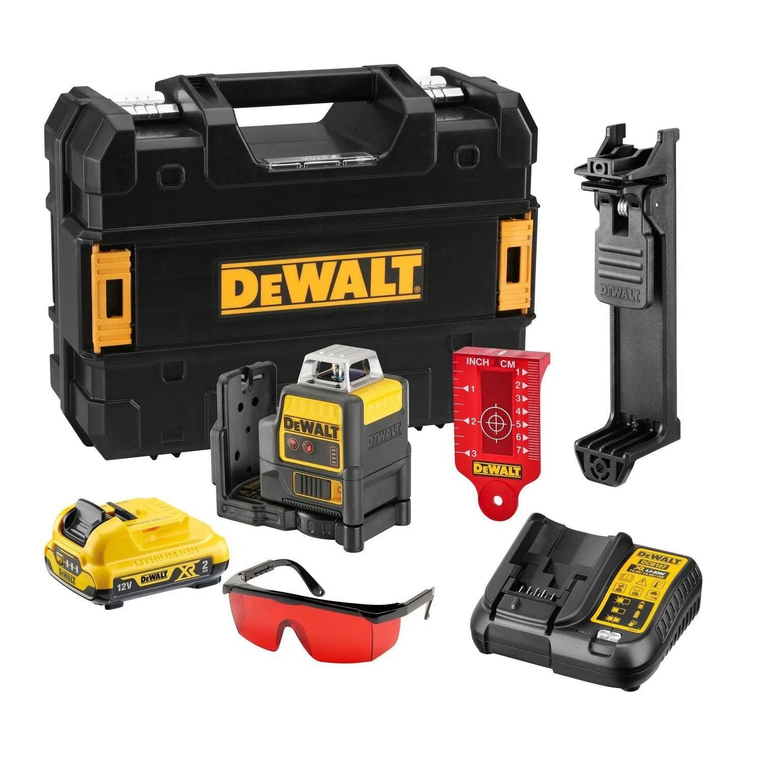DeWALT DCE0811D1R Zelfnivellerende multi kruislijnlaser rood 12V XR 2.0Ah in TSTAK