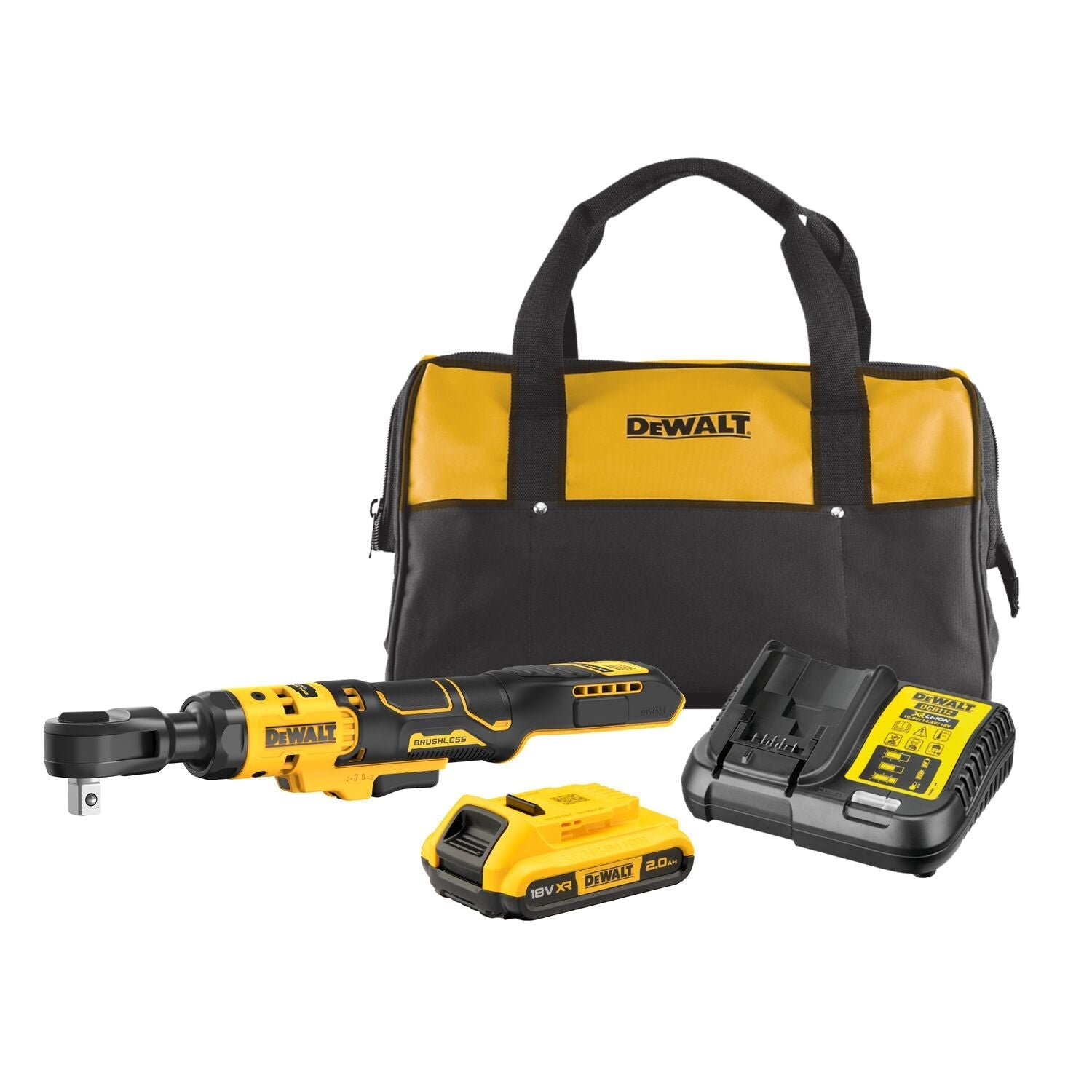 DeWALT DCF512D1 Accu haakse ratelsleutel 1/2" borgpin 18V XR 2.0Ah in tas