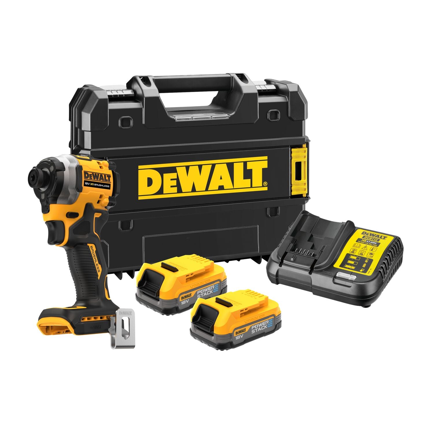 DeWALT DCF850E2T Compacte accu slagschroevendraaier 205Nm 18V XR 1.7Ah POWERSTACK in TSTAK afbeelding 1