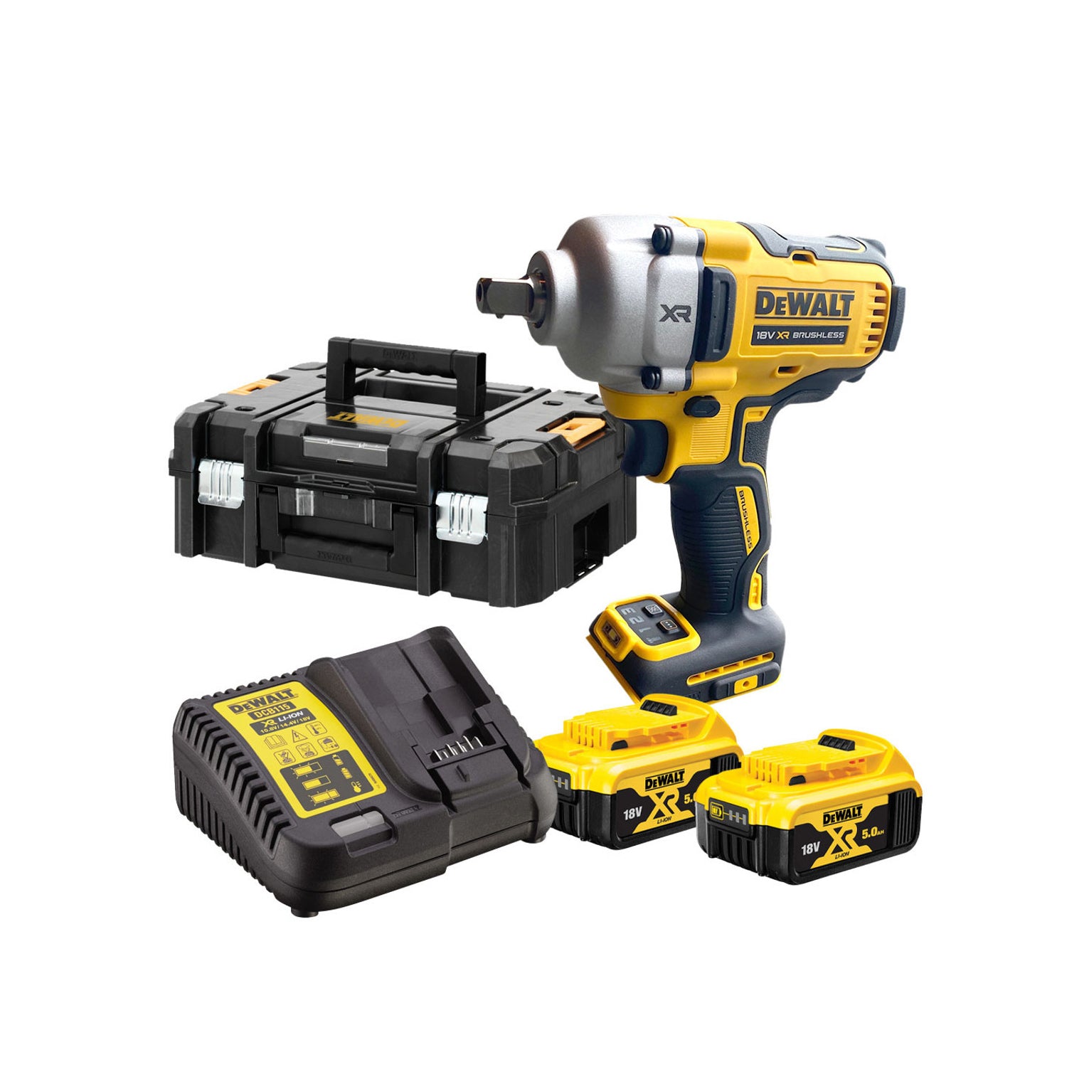 DeWALT DCF892P2T Accu slagmoersleutel 812Nm 1/2" borgpin 18V XR 5.0Ah in TSTAK