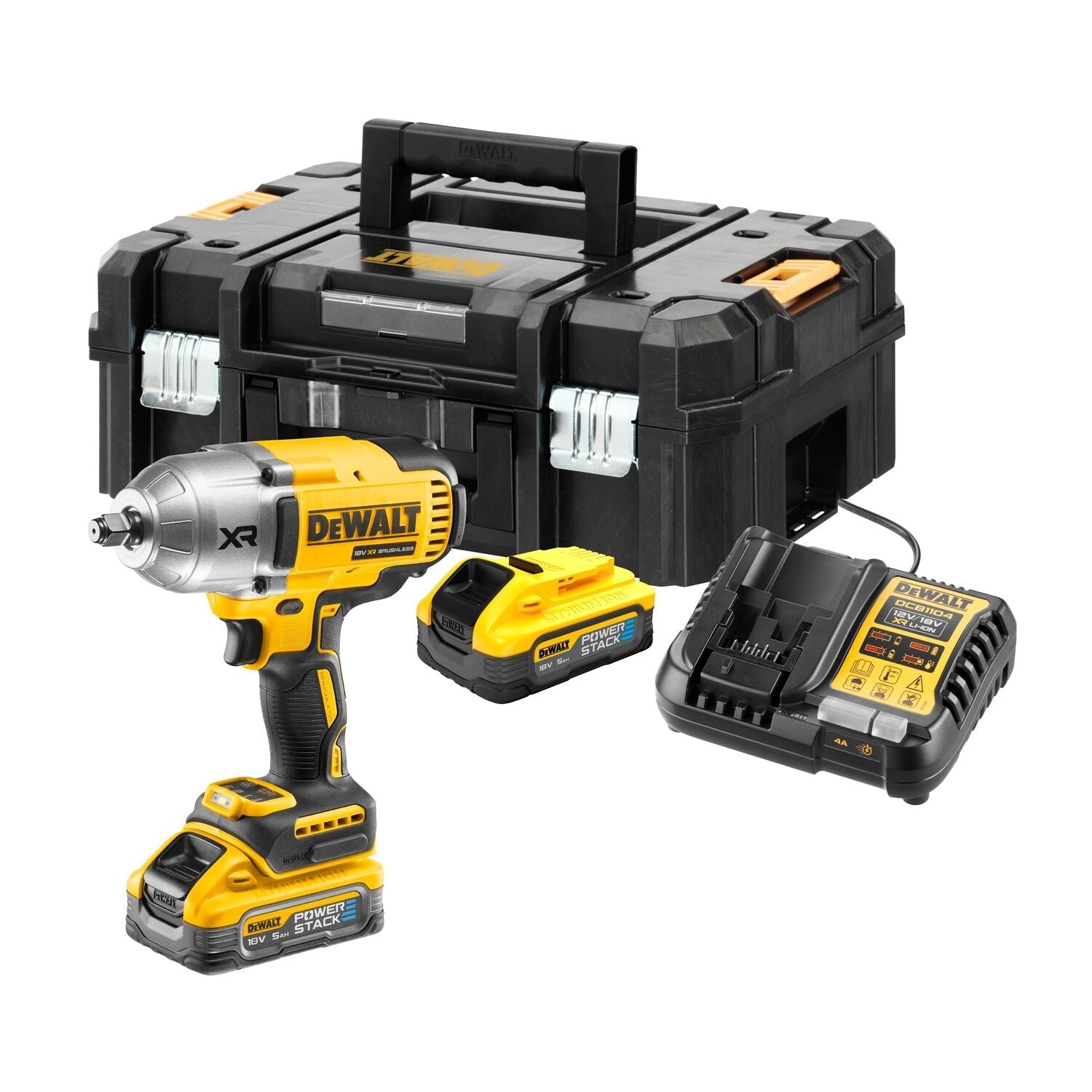 DeWALT DCF900H2T Accu slagmoersleutel 1400Nm 1/2" frictiering 18V XR POWERSTACK 5.0Ah in TSTAK