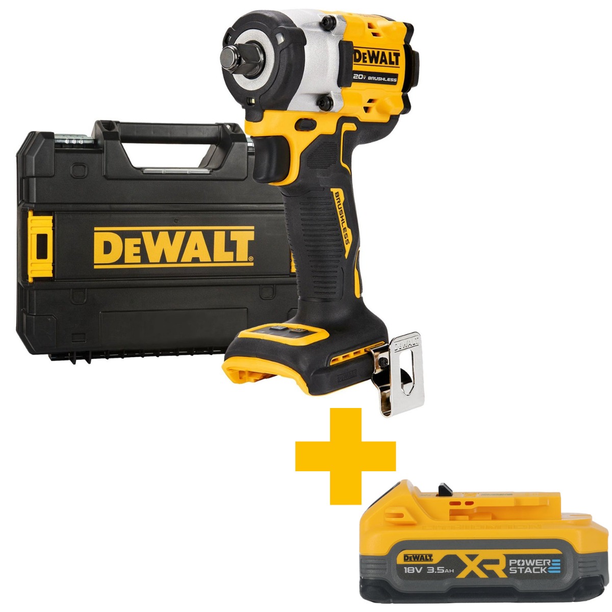 DeWALT DCF921NT Accu slagmoersleutel 406Nm 1/2" frictiering 18V XR Basic Body in TSTAK afbeelding 1