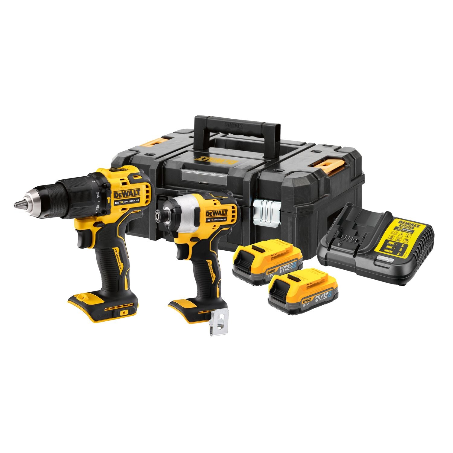 DeWALT DCK2062E2T Accu combiset 2-delig 18V XR 1.7Ah POWERSTACK in TSTAK afbeelding 1