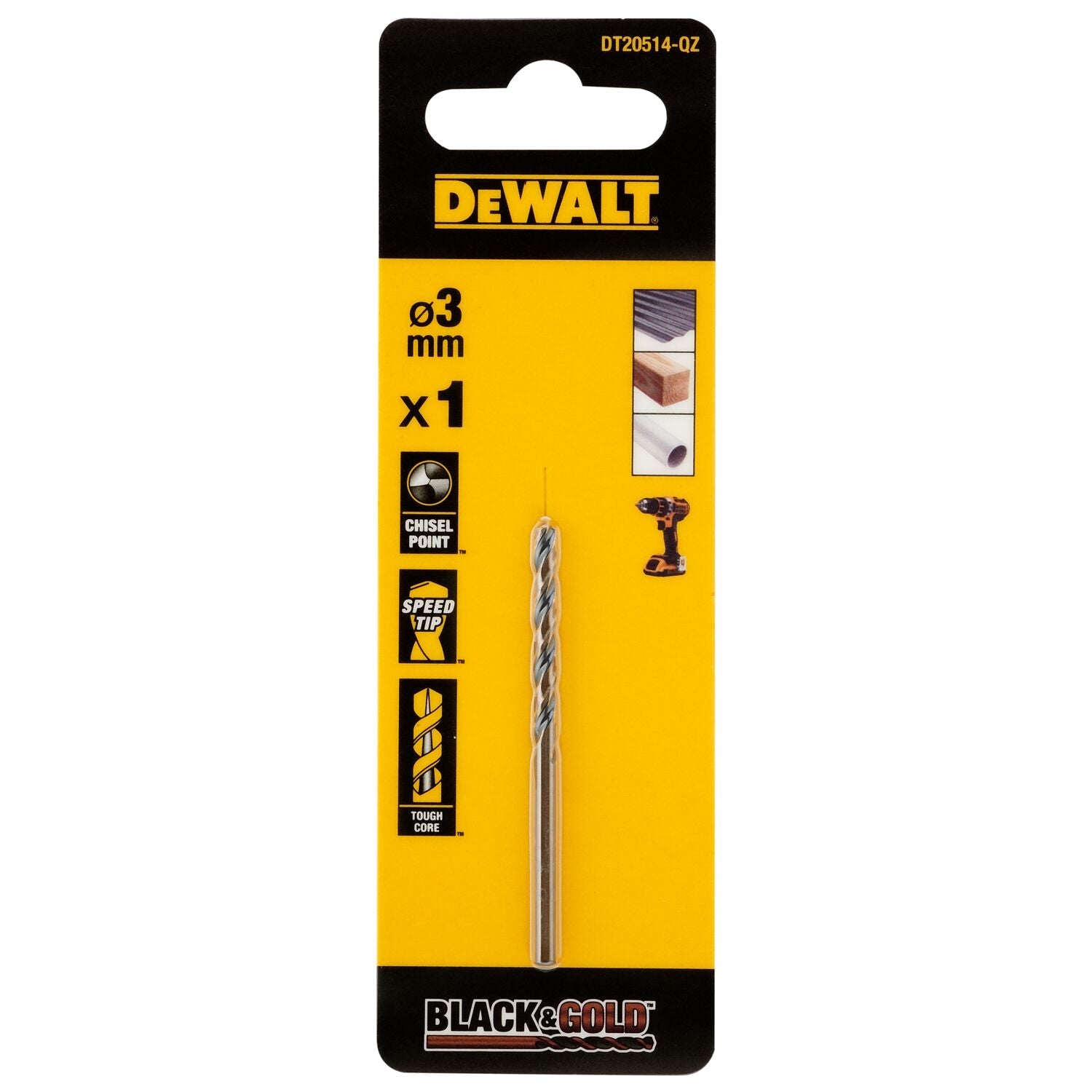 DeWALT DT20514 EXTREME™ Black&Gold Metaalboor 3mm