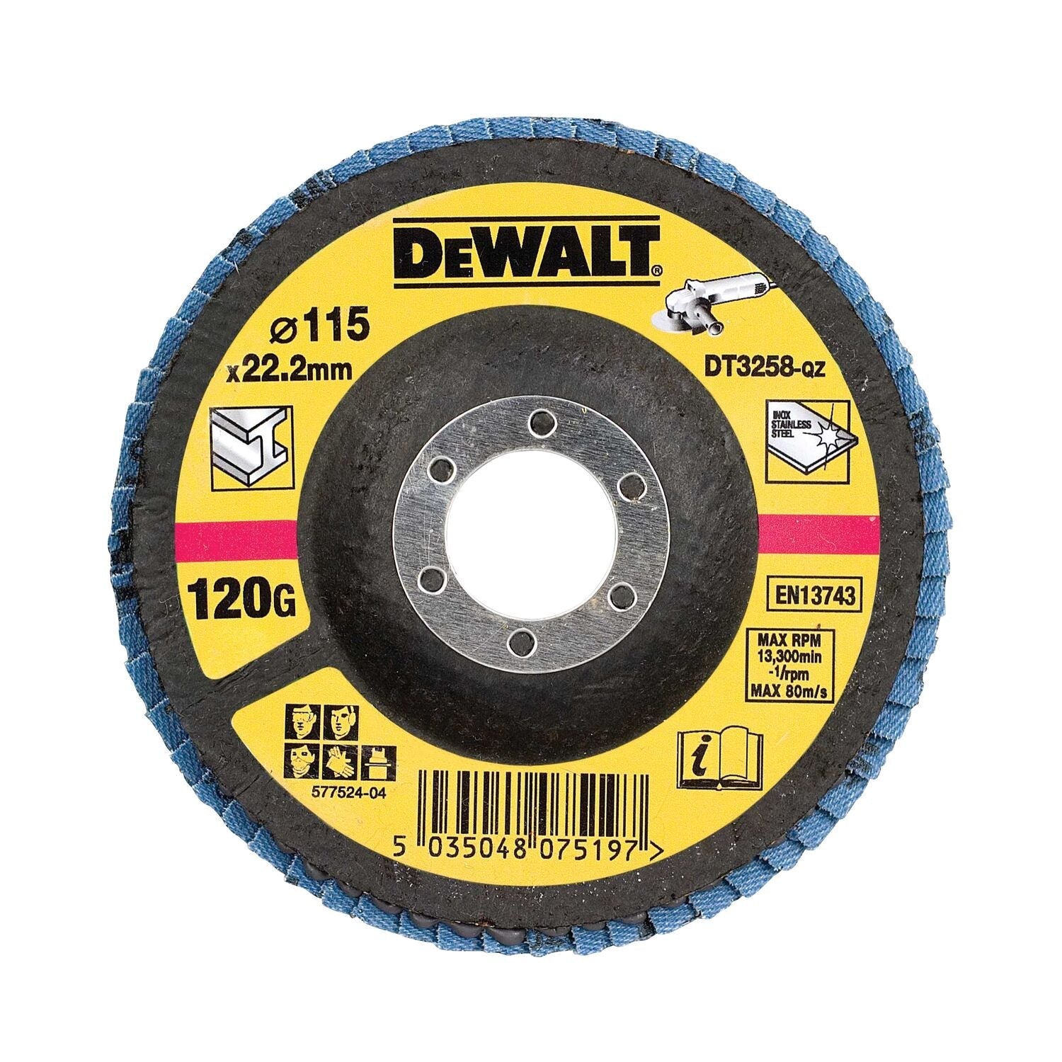 DeWALT DT3258 Lamellenschijf gebogen 115mm K120 afbeelding 1
