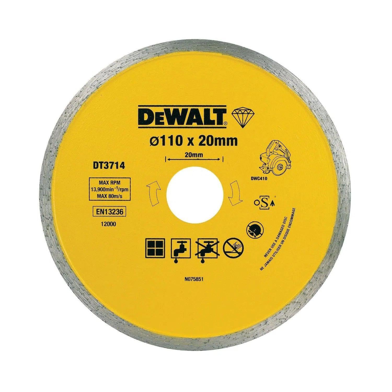 DeWALT DT3714 Diamantzaagblad 110 x 20mm