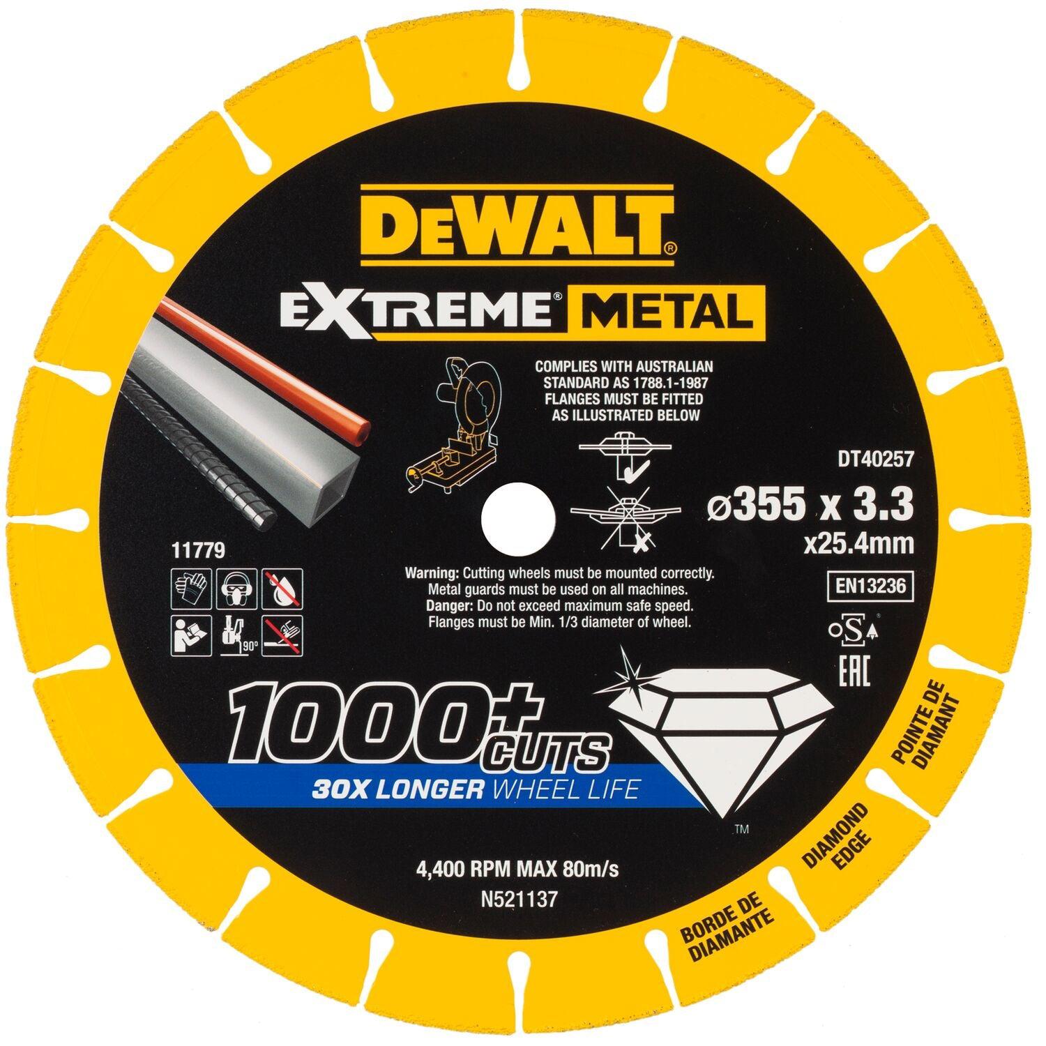 DeWALT DT40257 EXTREME™ Metal Diamant Doorslijpschijf 355mm