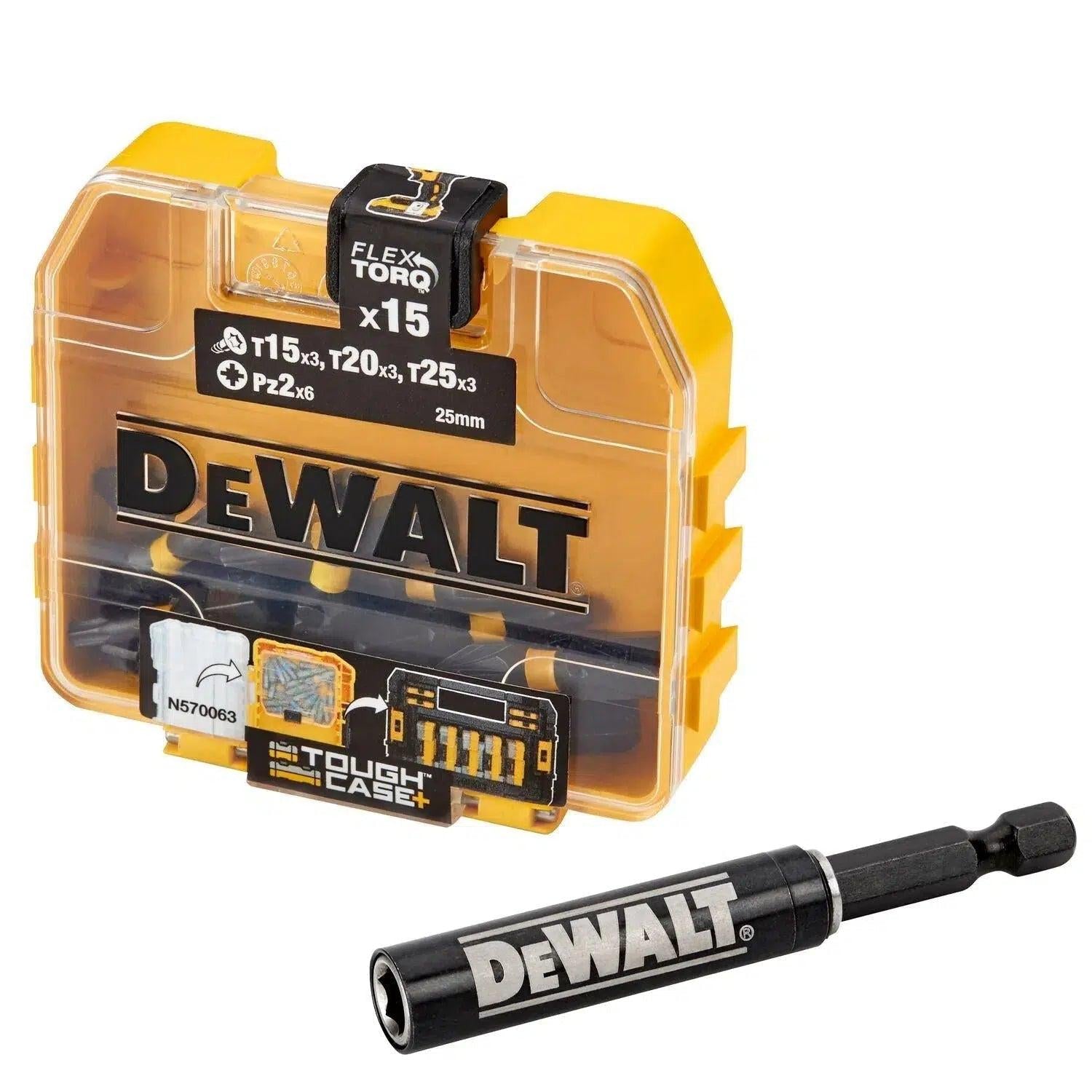 DeWALT DT70522T FLEXTORQ Schroefbitset 15-delig in TOUGHCASE