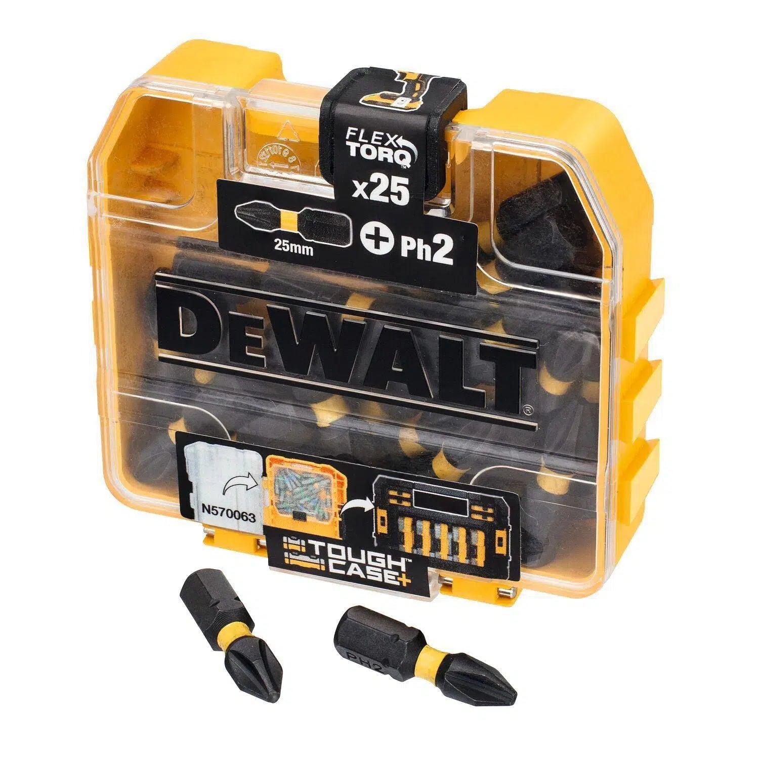 DeWALT DT70555T FLEXTORQ Schroefbits PH2 25mm in TOUGH CASE VE=25