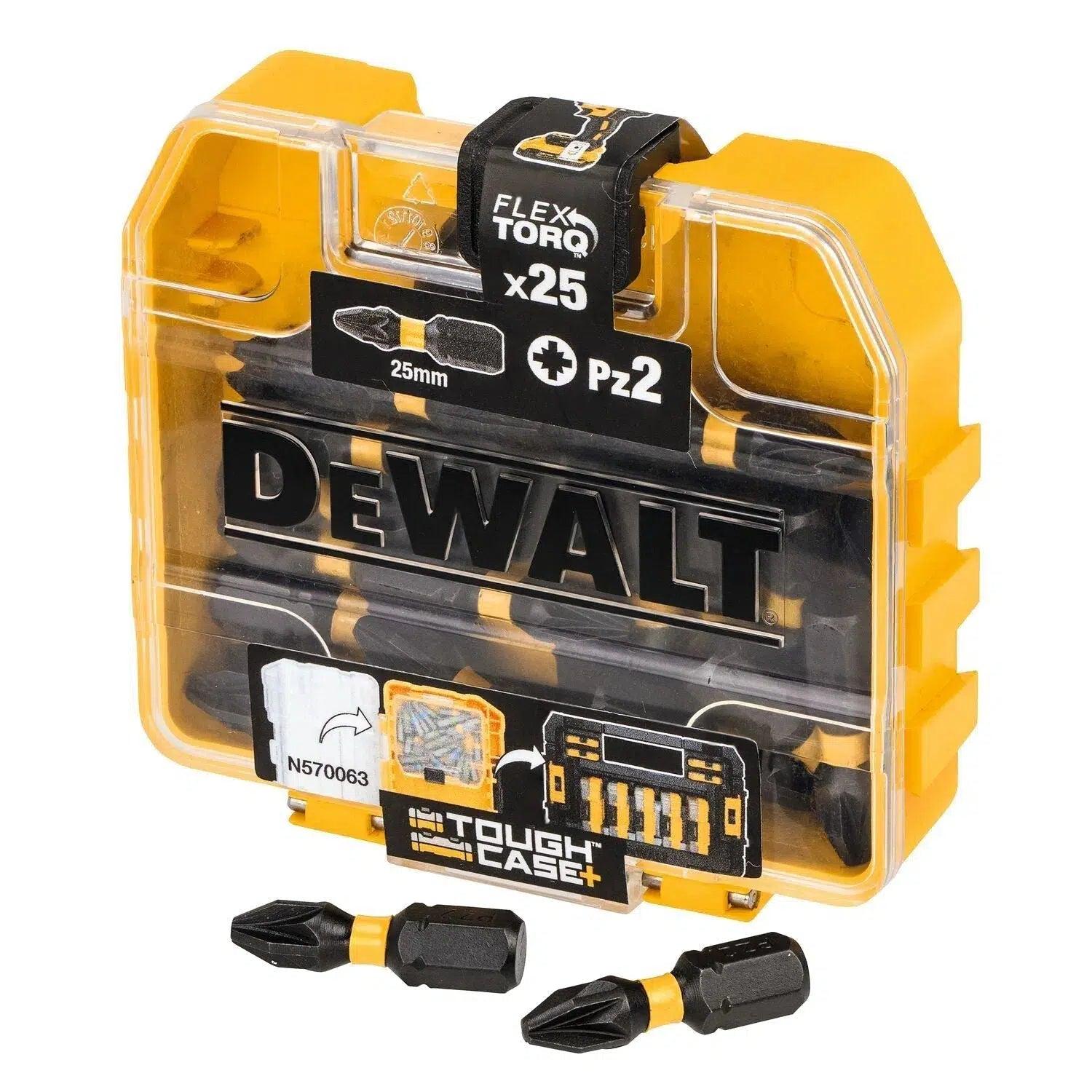 DeWALT DT70556T FLEXTORQ Schroefbits PZ2 25mm in TOUGH CASE VE=25