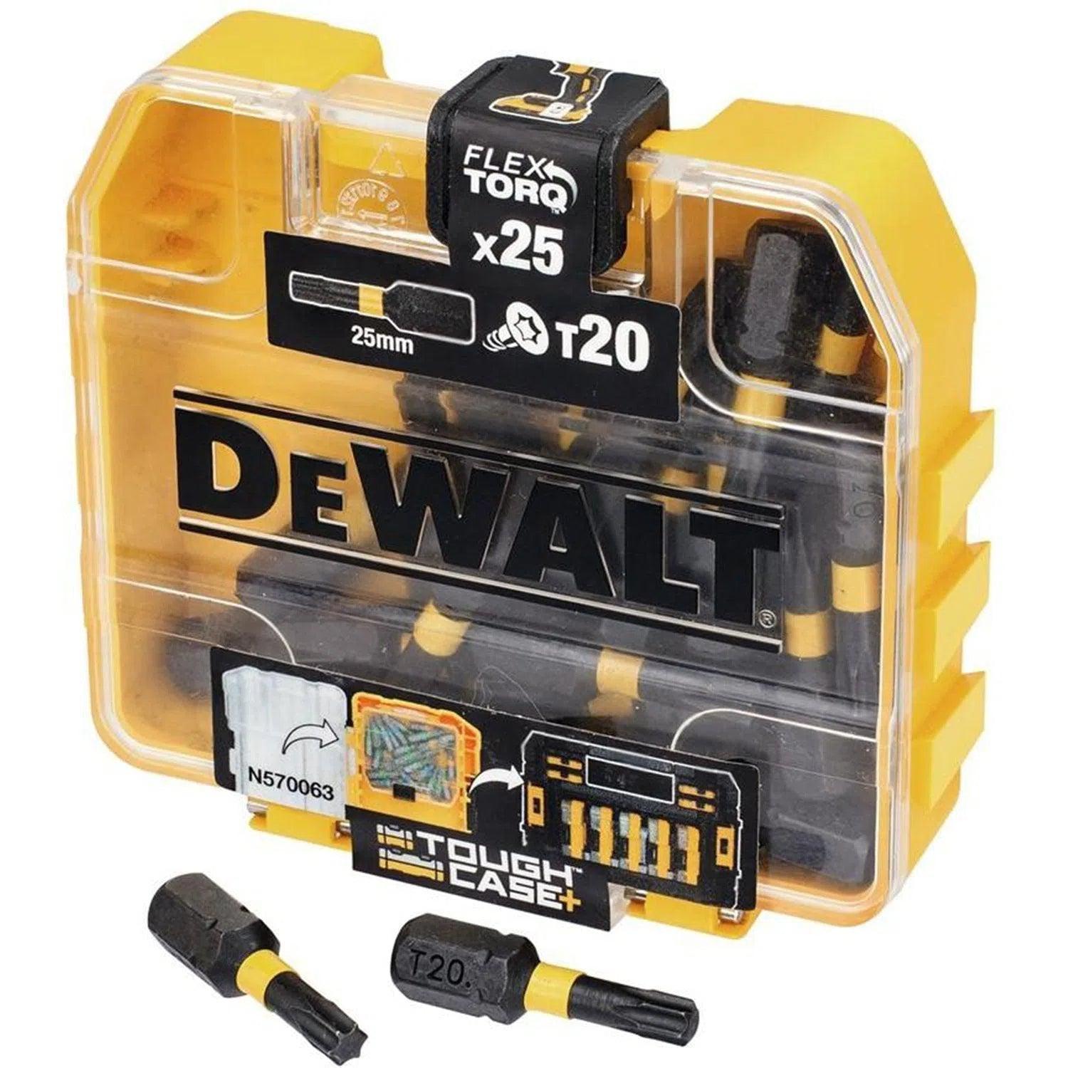 DeWALT DT70557T FLEXTORQ Schroefbits TX20 25mm in TOUGH CASE VE=25