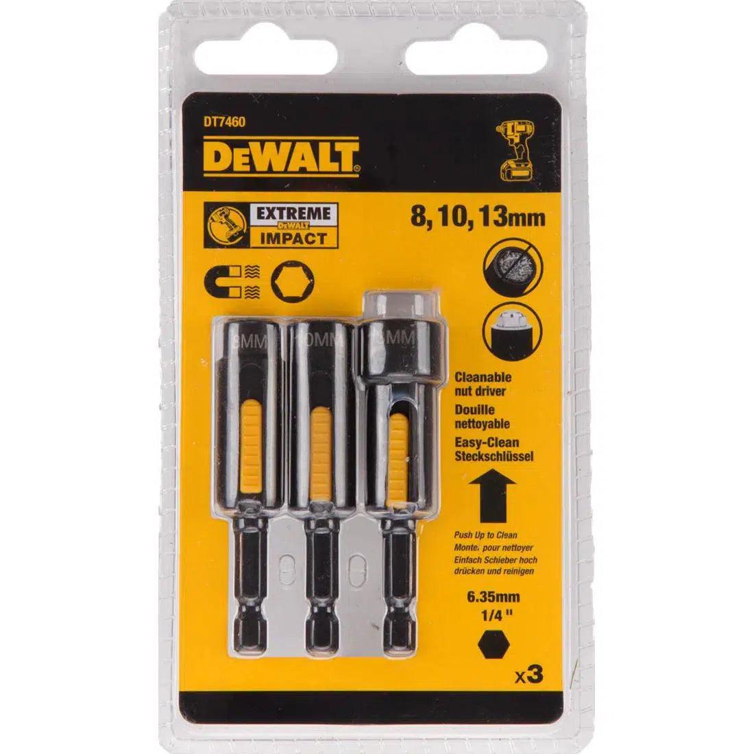 DeWALT DT7460 IMPACT Magnetisch zeskantdopset 8, 10, 13 mm