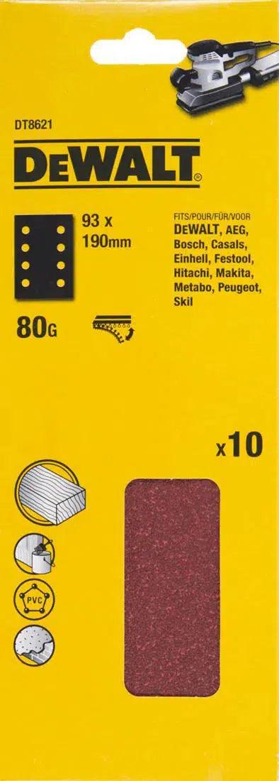 DeWALT DT8621 P80 Schuurpapier 93x190mm VE=10