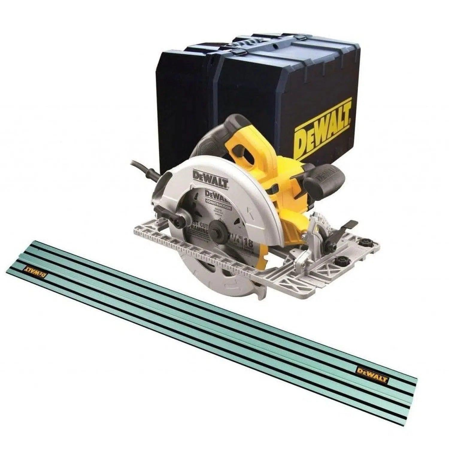 DeWALT DWE576K Cirkelzaag 1600W in koffer + DWS5022 Geleiderail 1500mm