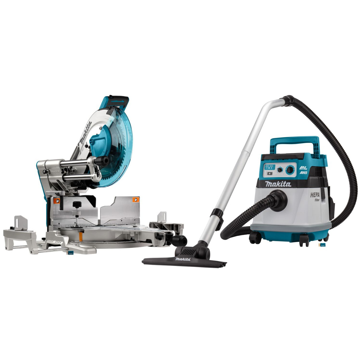 Makita DLX2380UX1 Accu Combiset DLS211 & DVC157 AWS 2x18V Basic Body afbeelding 1