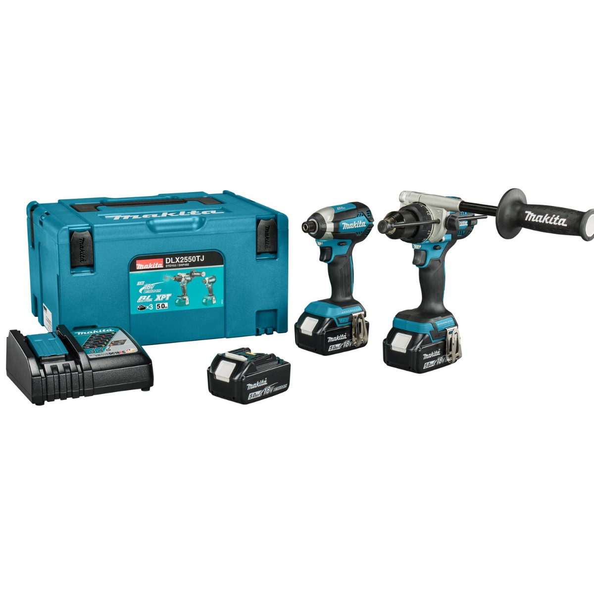 Makita DLX2550TJ Accu combiset 2-delig (DHP492 + DTD153) 18V 5.0Ah in Mbox afbeelding 1