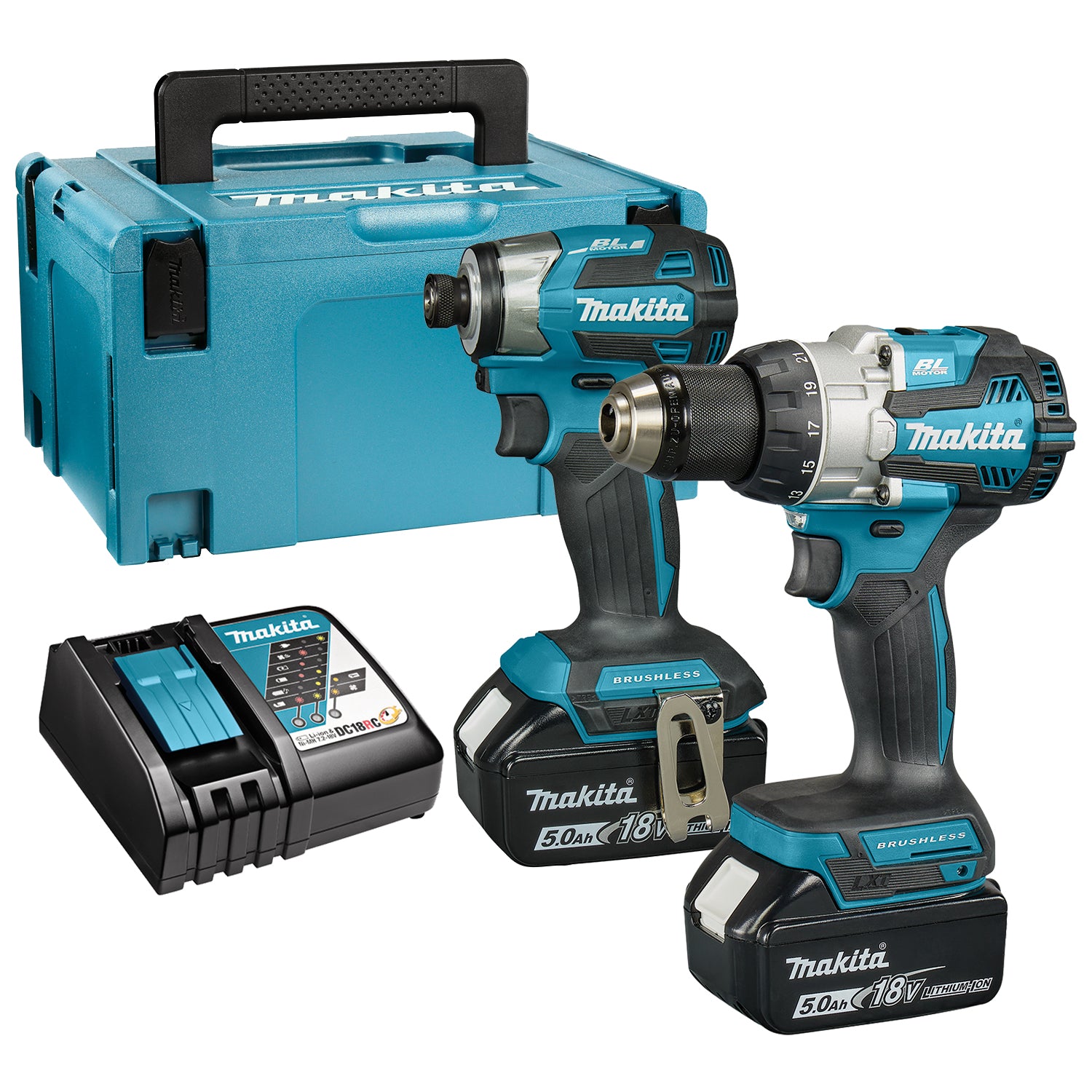 Makita DLX2528TJ Accu Combiset 2-delig (DHP489 + DTD173) 18V 5.0Ah in Mbox afbeelding 1