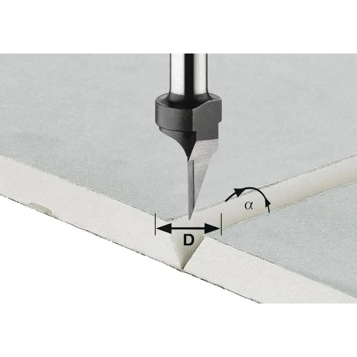 Festool HW S8 D12,5/45° Freesbit Gipsplaatfrees 45° S 8 mm 12,5mm - 491000