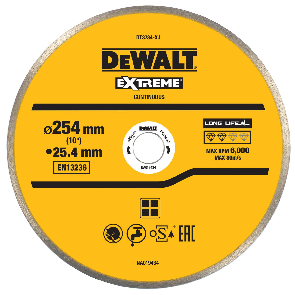 DeWALT DT3734 Diamantzaagblad voor tegels 250x25,4mm afbeelding 1