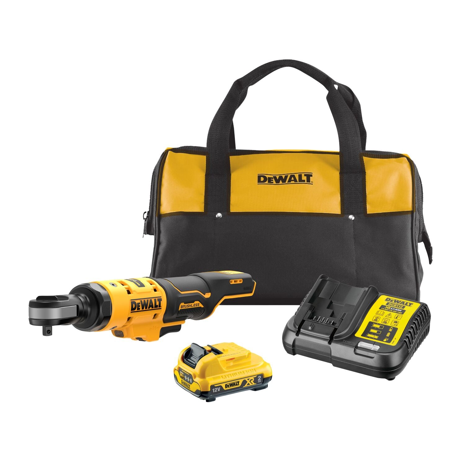 DeWALT DCF503D1 Accu haakse ratelsleutel 3/8" borgpin 12V XR 2.0Ah in tas