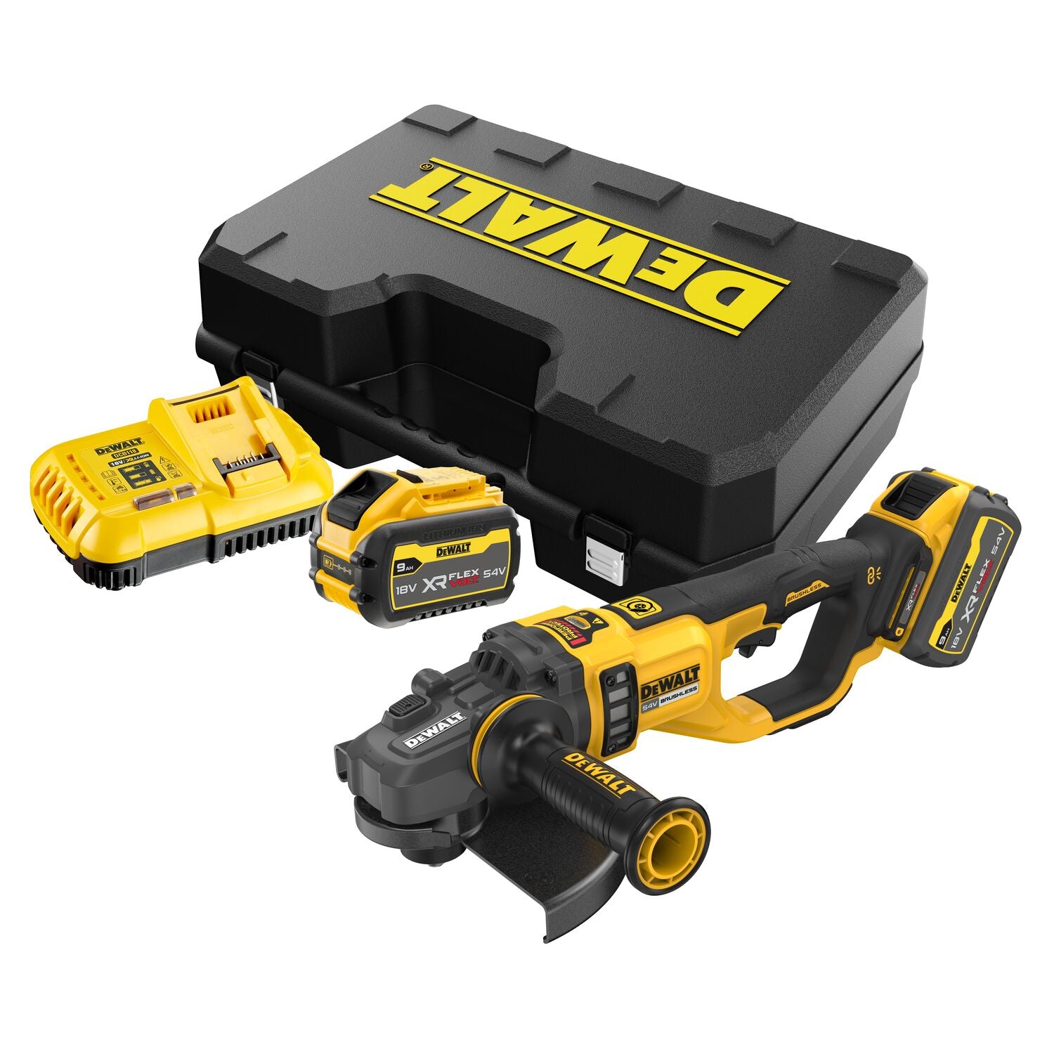DeWALT DCG460X2 Accu Haakse Slijper 230mm 54V XR FlexVolt 9.0Ah in koffer afbeelding 1