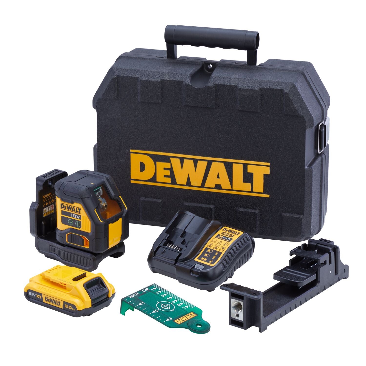 DeWALT DCLE34021D1 Accu kruislijnlaser groen 18V XR 2.0Ah in TSTAK afbeelding 1