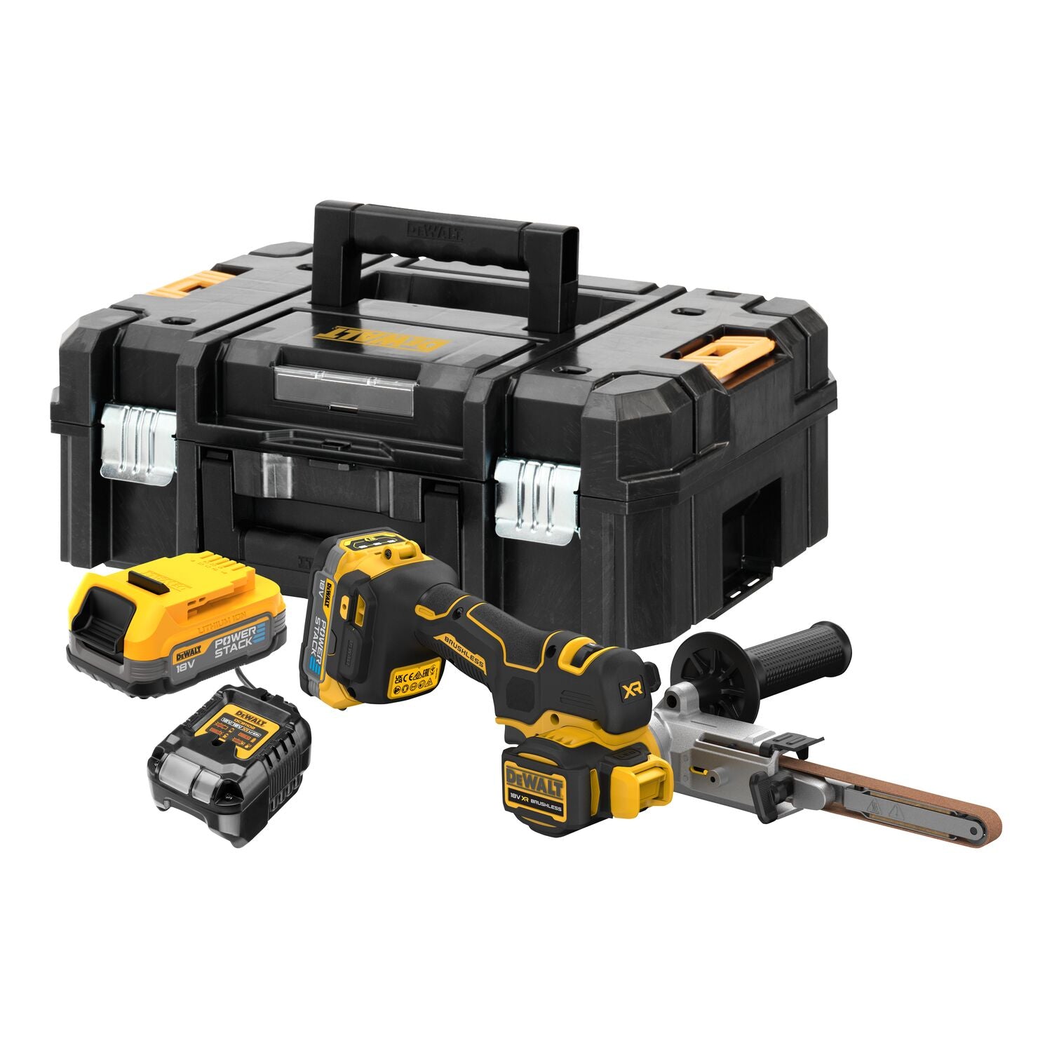 DeWALT DCM200E2T Accu stripschuurmachine 13mm 18V XR 1.7Ah POWERSTACK in TSTAK