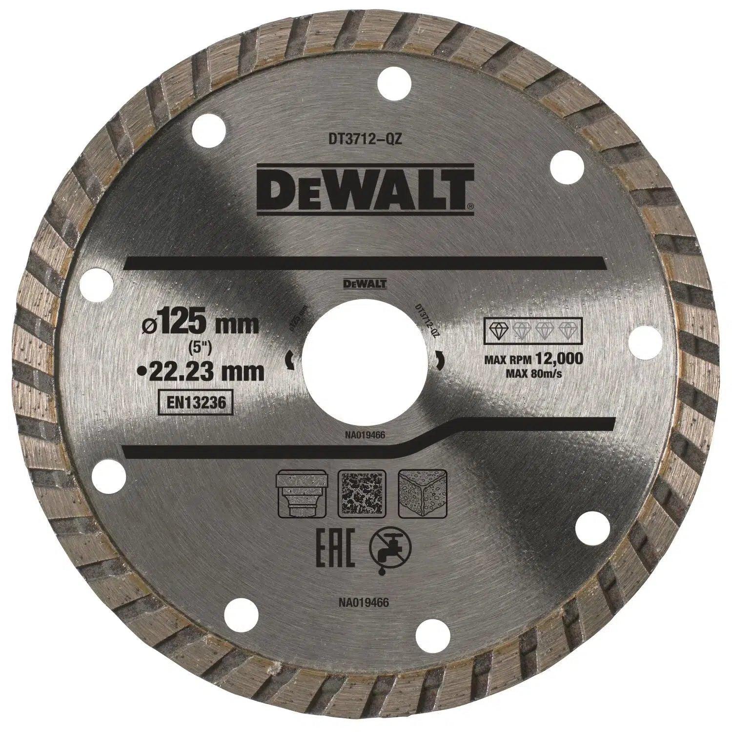 DeWALT DT3712 Diamantschijf Turbo 125x22,23mm