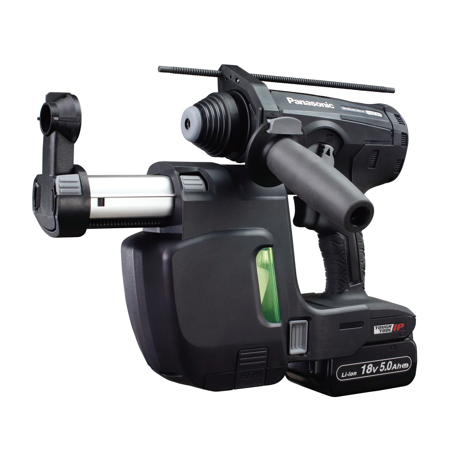 Panasonic EY1HD1J18V Accu boorhamer SDS-Plus 2,1J incl. stofafzuiging 14,4/18V 5.0Ah in Systainer afbeelding