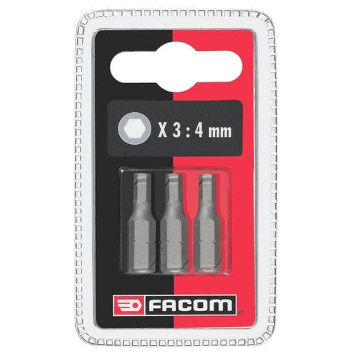 Facom 3 standaard bits serie 1 voor 6-kant inbusschroeven, metrische maten - EH1.J3 afbeelding
