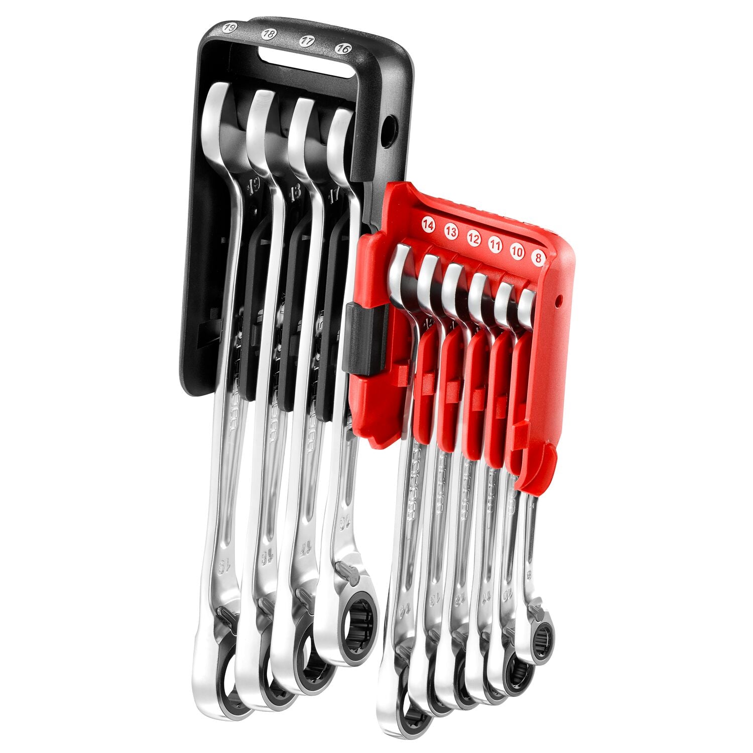 Facom Anti-Slip Ringsteeksleutelset met ratel in Houder - 10-delig - 467B.JP10PB afbeelding