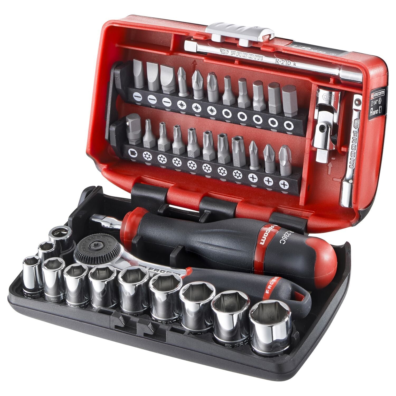 Facom Ultra Compacte Nano Doppenset 1/4" met Ratel 38-delig - R2NANOPB