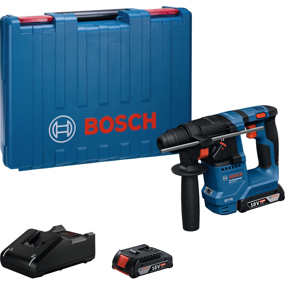 Bosch Professional GBH 18V-18 Accu boorhamer SDS-Plus 1,5J 18V 2.0Ah in koffer - 0611927001