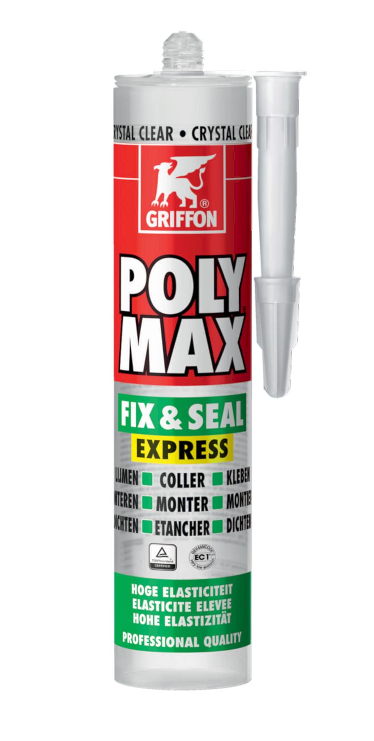 Griffon Poly Max® Afdichtingskit Fix & Seal Express Crystal Clear Koker 300g - 6150452 afbeelding