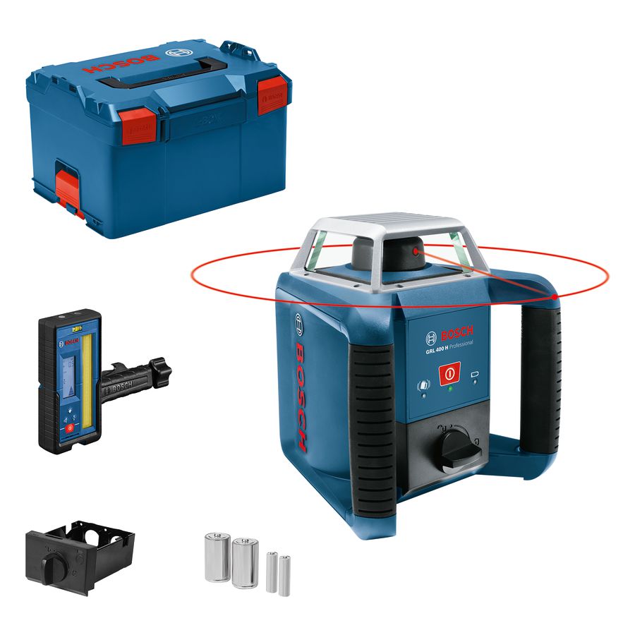 Bosch Professional GRL 400 H Rotatielaser Rood + Laserontvanger LR 45 in L-Boxx - 0601061805 afbeelding 1