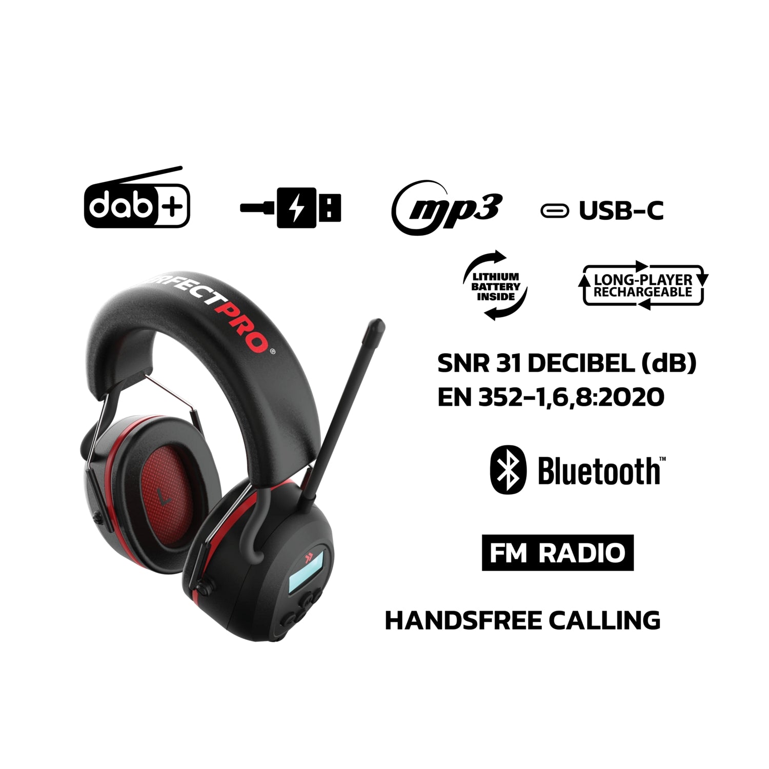 Perfectpro H-40 Gehoorbescherming met DAB+ / FM / Bluetooth afbeelding