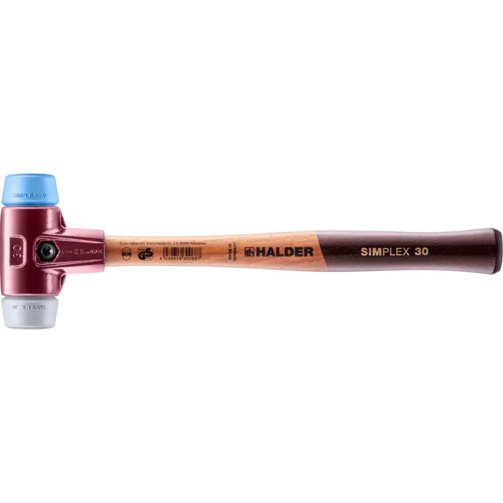 Halder SIMPLEX 3013 Hamer met verwisselbare doppen TPE-soft/TPE-mid 295x90x30mm - 3013.030 afbeelding