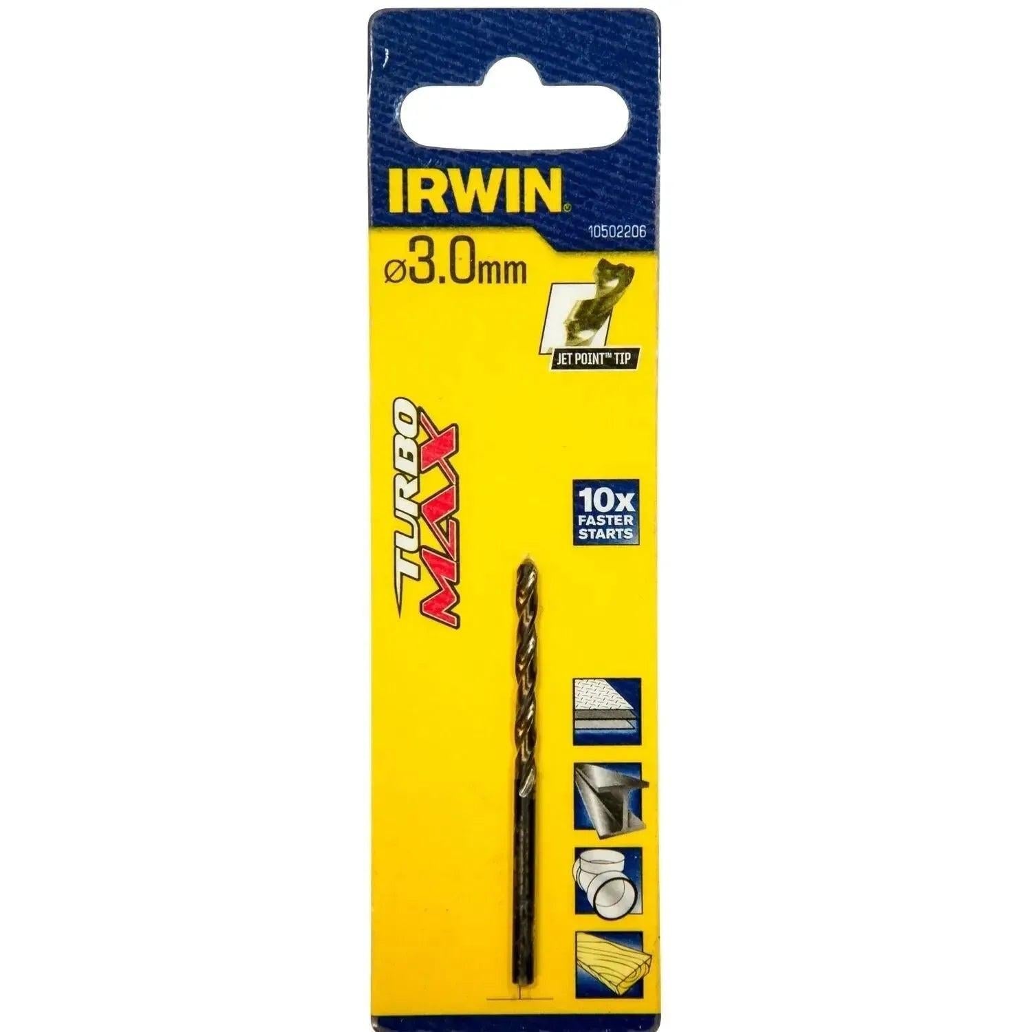 Irwin HSS Metaalboor Turbomax 3.0 X 61 - 10502206 afbeelding 1