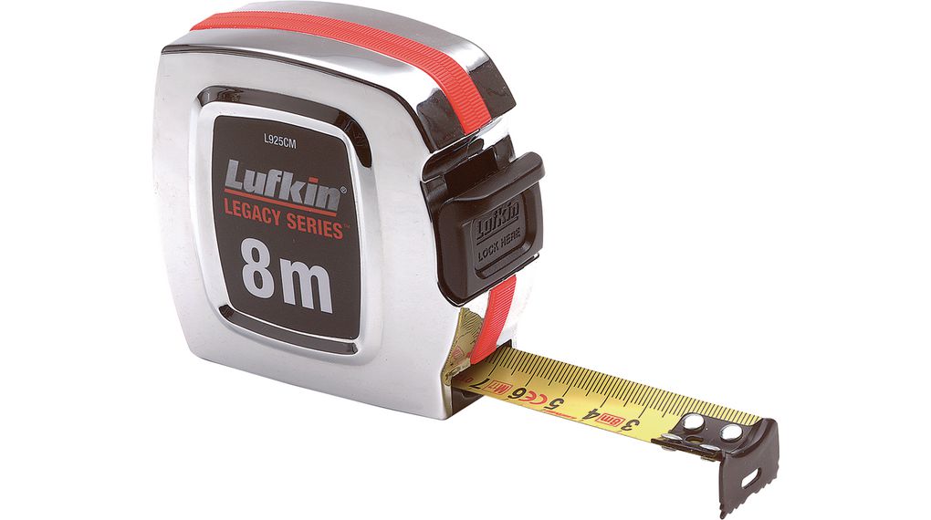 Lufkin Legacy Serie Rolmaat Chromen Behuizing 8mx25mm afbeelding