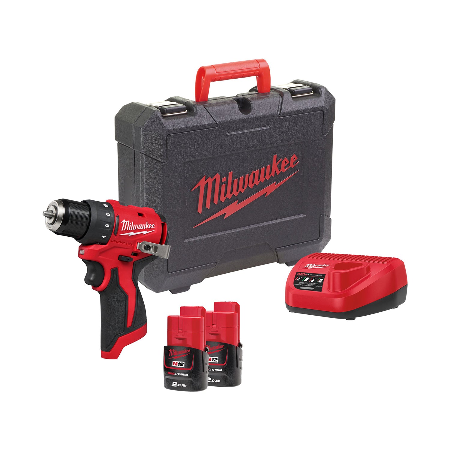 Milwaukee M12 BLDDRC-202C Accu schroefboormachine 12V 2.0Ah in koffer - 4933499686