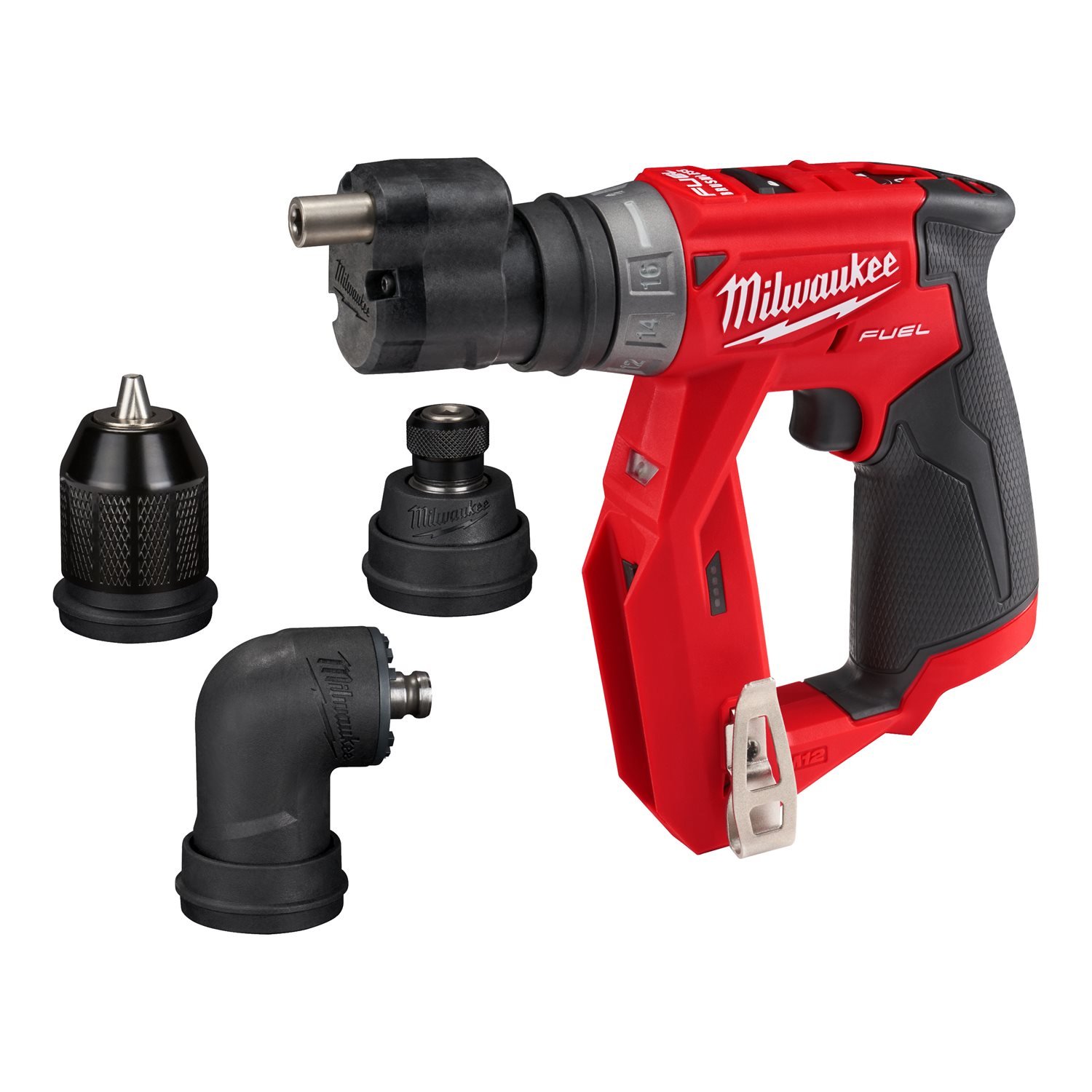Milwaukee M12 FUEL™ FDDXKIT-0X Accu instalatieboor-/schroefmachine + 4x hulpstukken 12V Basic Body in HD-Box - 4933471332