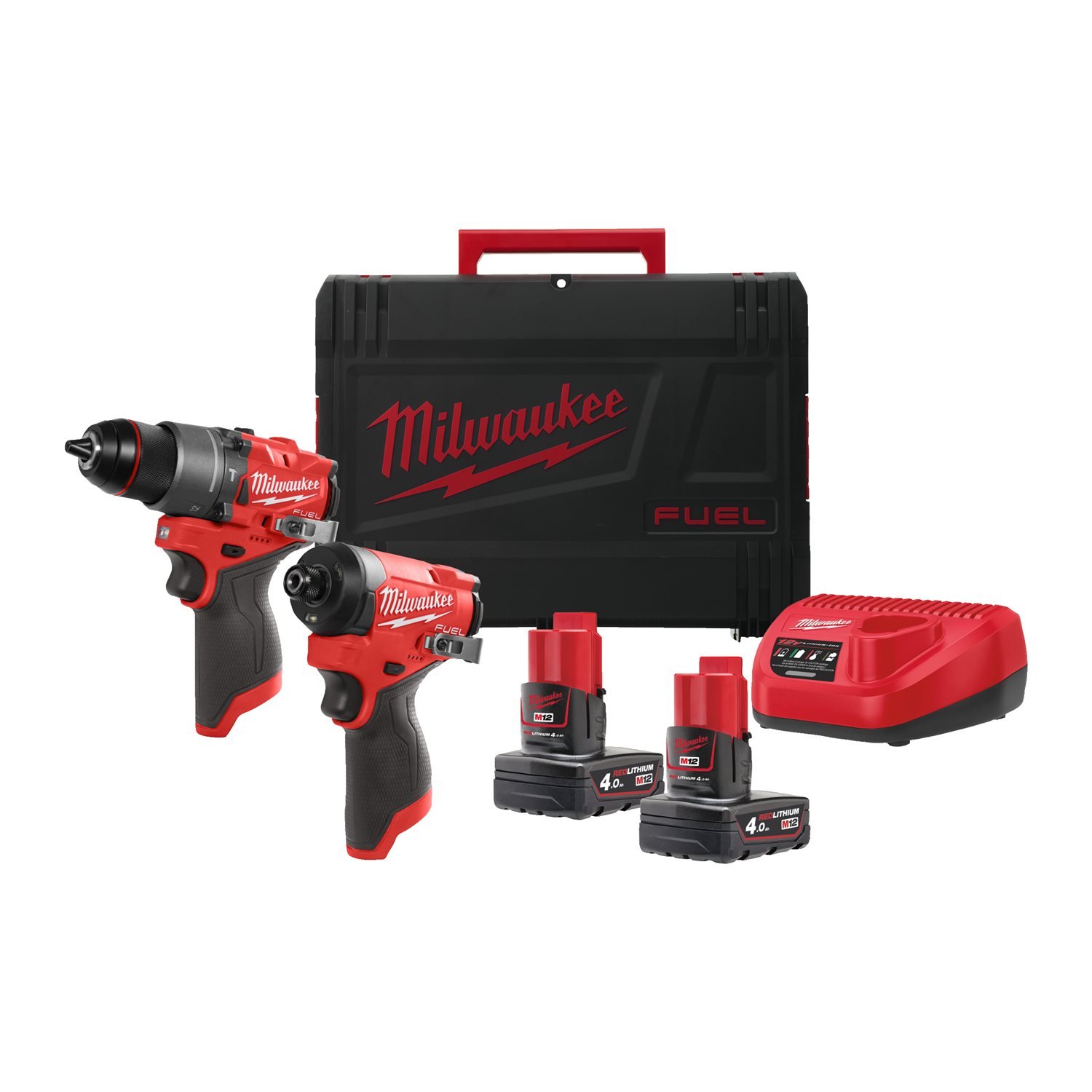 Milwaukee M12 FUEL™ FPP2A2-402X Accu combiset 2-delig (FPD2 + FID2) 12V 4.0Ah in HD-Box - 4933480587 afbeelding 1