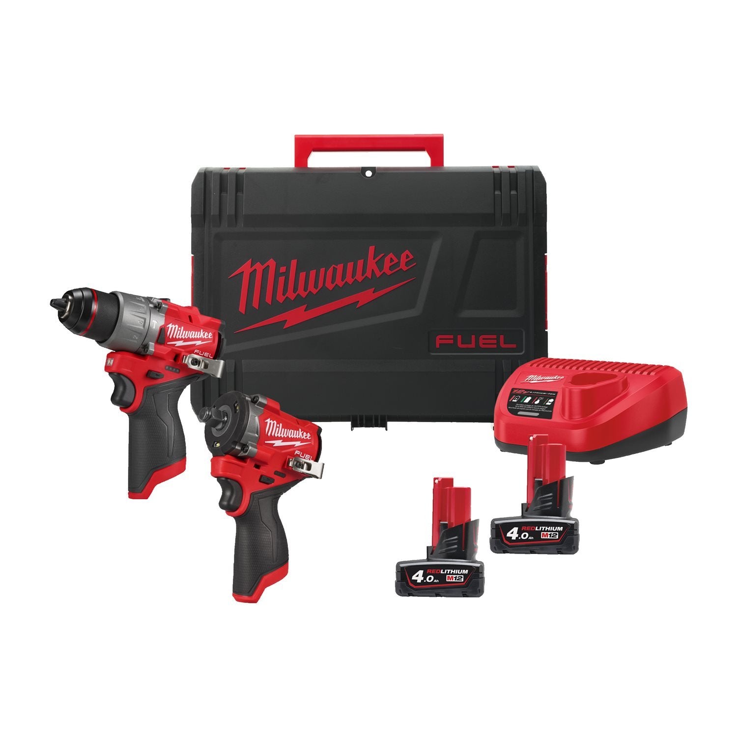 Milwaukee M12 FUEL™ FPP2X2-402X Accu combiset 2-delig (FPD2 + FCIWF1) 12V 4.0Ah in HD-Box - 4933498741 afbeelding 1