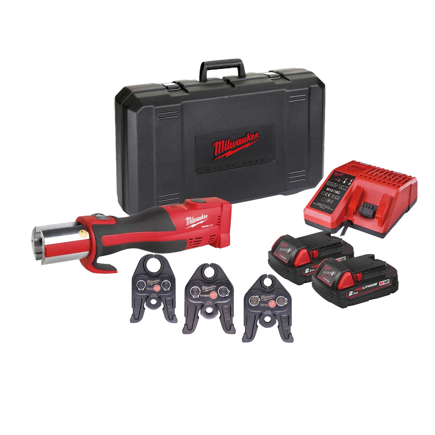 Milwaukee M18 BLHPT-202C TH-Set FORCE LOGIC™ Accu hydraulische perstool 18V 2.0Ah in koffer - 4933451135 afbeelding 1