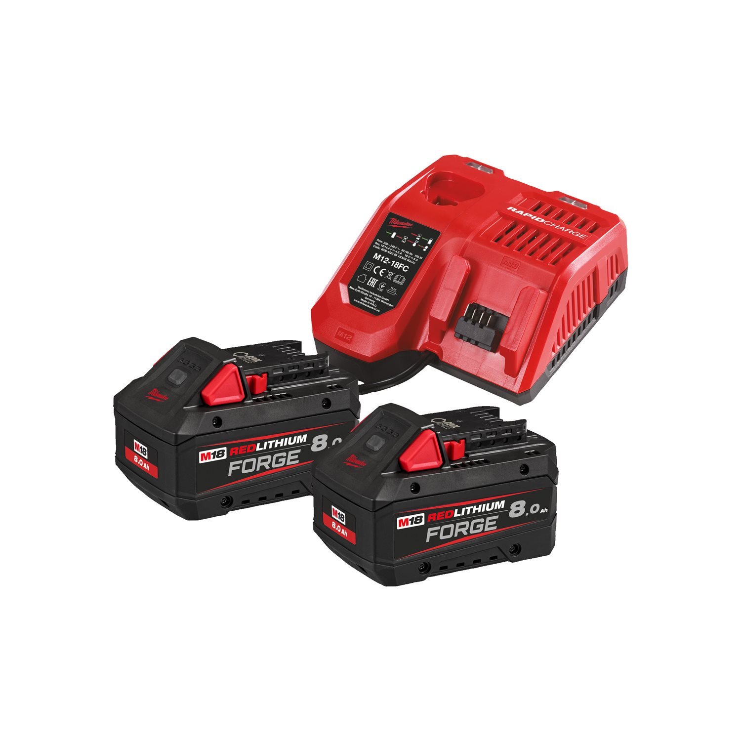 Milwaukee M18 FORGENRG-802 Accu starterset 18V FORGE™ 2x 8.0Ah - 4933498612 afbeelding 1