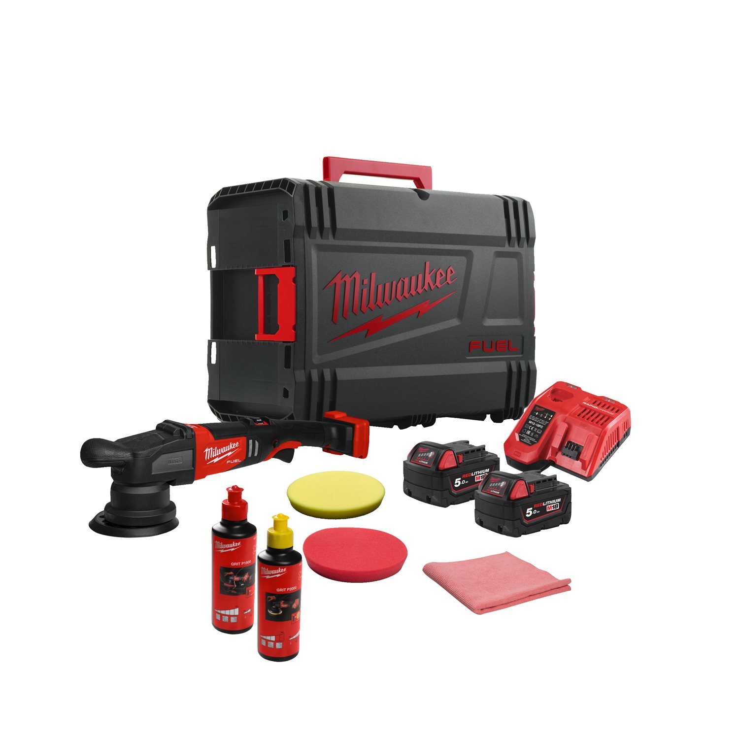 Milwaukee M18 FUEL™ FROP15-502X KIT Accu excentrische polijstmachine 125mm + accessoires 18V 5.0Ah in HD-Box - 4933492352 afbeelding 1