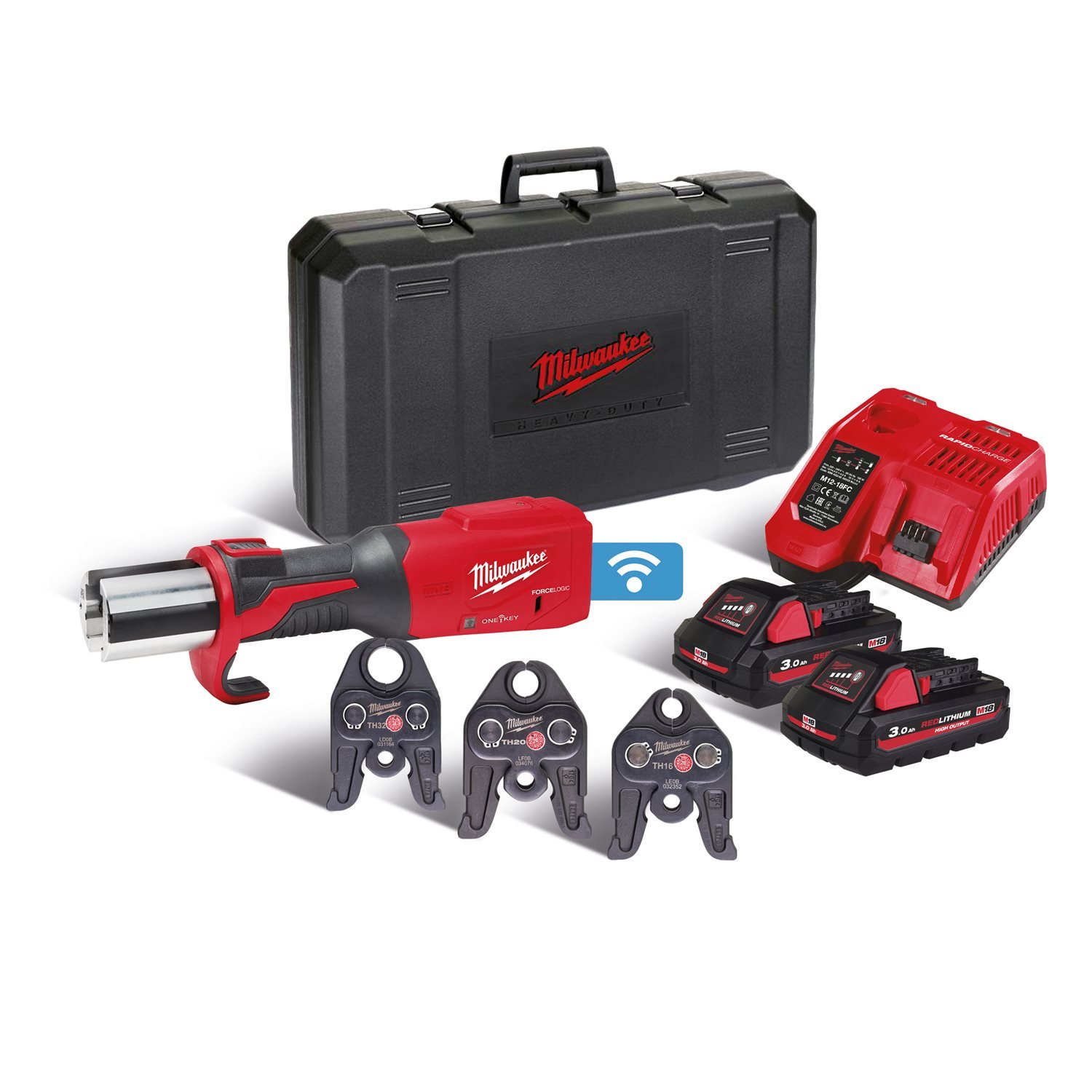 Milwaukee M18 ONEBLHPT-302C TH-Set FORCE LOGIC™ Accu hydraulische perstool 18V 3.0Ah in koffer - 4933478307 afbeelding 1