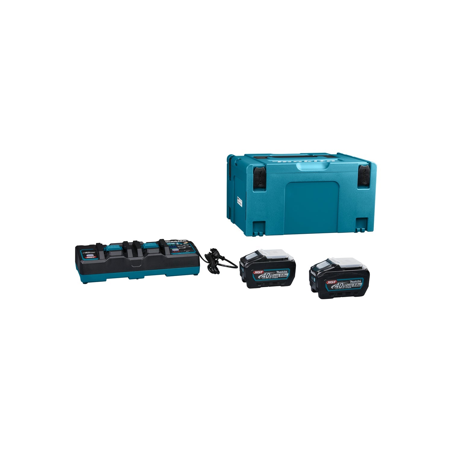 Makita Accu Starterset XGT DC40RB 2xBL4050F in Mbox